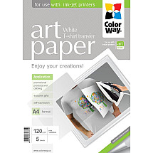 COLORWAY iron-on paper/ for light textiles/ 120g/m2, A4/ 5 pieces