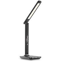 IMMAX LED table lamp Kingfisher/ 9W/ 450lm/ 12V/1A/ 3 different light colors/ folding arm/ USB/ black