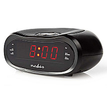 NEDIS digital alarm clock with radio/ LED display/ AM/ FM/ snooze function/ sleep timer/ 2 alarms/ black