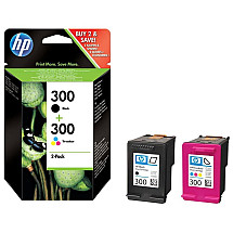 HP 300 double package of black/three -color original ink cartridges