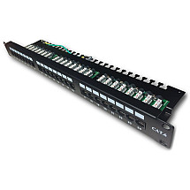 DATACOM Patch panel 19" UTP 24 port CAT6 LSA 1U BK (3x8p) upper notch