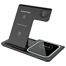 PATONA wireless charger 3 in 1, for iPhone, Apple Watch and Airpods headphones, input 9V/2A, 5V/3A