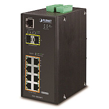 IP30 SNMP 8-Port Gigabit POE(Af) Switch + 2-Port Gigabit SFP Industrial Switch (-40 to 75 C)