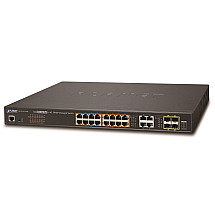 GS-4210-16P4C POE Switch L2/L4, 20 (16 POE) x 1000Base-T, 4x SFP, Web/SNMPV3, Ext 10MB/S, 802.3at-220W