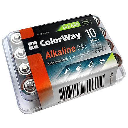 Colorway alkaline battery AAA/ 1.5V/ 24pcs in package/ plastic box