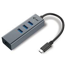 i-tec USB HUB METAL/ 3 ports/ USB 3.0/ USB 3.1 Type C to Gigabit Ethernet adapter (RJ45)