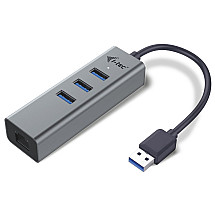 i-tec USB 3.0 HUB METAL/ 3 ports/ USB 3.0 to Gigabit Ethernet adapter (RJ45)/ gray