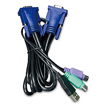 KVM-KC1-1.8m KB/Video/Mouse cable with USB for KVM 210 series, integrated USB-PS/2 converter