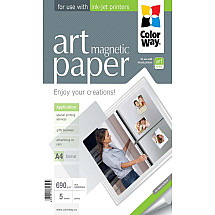 COLORWAY photo paper/ART glossy "magnetic" 690g/m2, A4 / 5 pieces