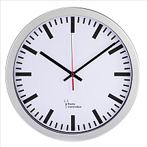 HAMA Wall clock Station/ diameter 30 cm/ controlled by radio signal/ 1x AA battery/ white-silver