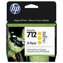 HP 712 Ink. cartridge yellow, three-pack/ 3ED79A