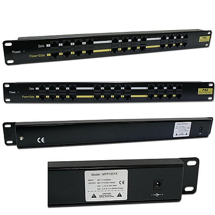 12-Port Passive Poe Injector Panel