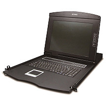 KVM-210-08M, KVM console with LCD 17", control 8x PC, PS2/USB, 1U/19" installation, touchpad