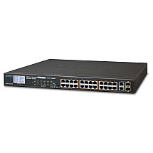 FGSW-2622VHP PoE switch, 24x100,2x1000-TP/SFP, LCD, VLAN, IEEE 802.3at<300W