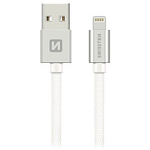 Swissten data cable Textile USB / Lightning MFI 2.0 m silver