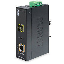 Planet IGTP-805AT Industrial converter 1x1GB RJ45 / 1xSFP, POE 802.3AT, -40J75ST, IP30, EFT+ESD, 12-48VDC, Fanless