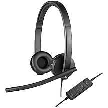 Logitech headset H570E stereo/ wire headphones + microphone/ USB/ black