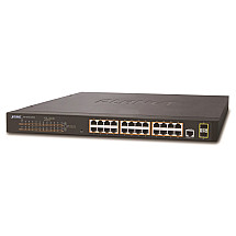 PLANET GS-4210-24P2S PoE switch L2/L4, 24x 1000Base-T, 2x SFP, Web/SNMPv3, VLAN, ext 10Mb/s, 802.3at-300W