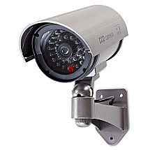 NEDIS dummy security camera with infrared LED/ bullet/ IP44/ outdoor/ gray