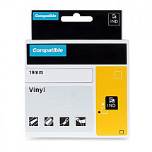 Printline compatible tape with DYMO 1868752, 19mm, 7m, black print/white p., XTL, vinyl.univer