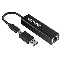 Asustor adapter AS-U2.5G2 / USB3.2 Gen 1 type-C to 2.5GBASE-T / USB-C to USB-A adapter included