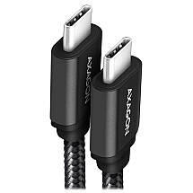 AXAGON data and charging cable SPEED USB-C to USB-C / USB 3.2 Gen1 / PD 60W 3A / ALU / braided / 2m / black