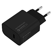 COLORWAY 1x USB-C/ mains charger/ 20W/ 100V-240V/ Black