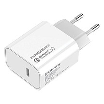 COLORWAY 1x USB-C/ mains charger/ 20W/ 100V-240V/ White