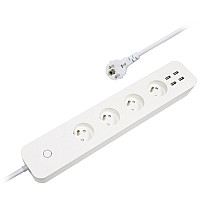 IMMAX NEO LITE SMART smart extension cord/ 4x FR socket/ 4x USB/ IP20 protection/ Wi-Fi/ 1.5 m/ white/ TUYA