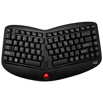 Adesso WKB-3150UB Tru-Form™ Media 3150 - 2.4 GHz Wireless Ergo Trackball Keyboard