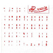 PremiumCord keyboard stickers/ Czech/ red