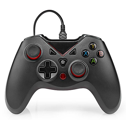 Nedis Gamepad/ USB-A/ Power from USB/ for PC/ Number of buttons 12/ black/ cable length 1.60 m