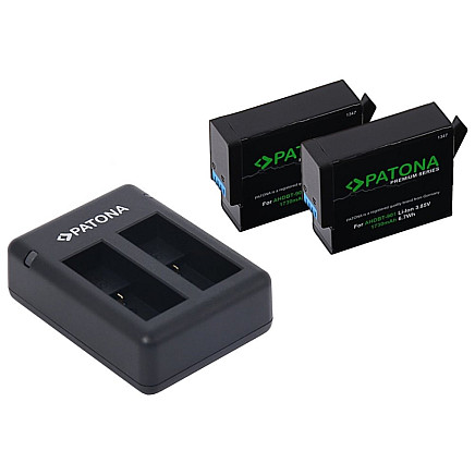 Patona charger for DUAL GOPRO HERO 9/HERO 10/HERO 11/HERO 12/2x battery 1730mAh