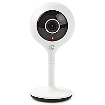 NEDIS IP Camera/ Wi-Fi/ indoor/ 1080p/ micro USB/ MicroSD/ Cloud/ night vision/ Android/ iOS/ adapter/ white