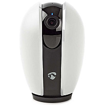 NEDIS IP Camera/ Wi-Fi/ indoor/ 1080p/ micro USB/ MicroSD/ Cloud/ tilt/ night vision/ Android/ iOS/ adapter/ white-grey