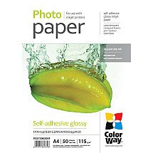 Colorway PhotoPapper/ Self -adhesive/ Glossy 115g/ M2, A4/ 50 Pieces