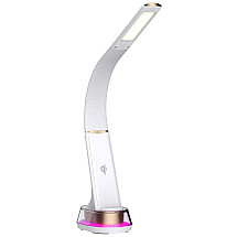 IMMAX LED table lamp Corella/ Qi charging/ 7w/ 5V/ 2,1 and/ RGB backlight/ dimmable/ USB/ white + gold elements