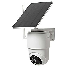 NEDIS IP Camera Solar/ Outdoor/ IP65/ Wi-Fi/ 1080p/ PIR Sensor/ USB-C/ microSD/ Night Vision/ Android/ iOS/ White