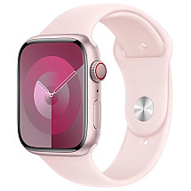 Apple Watch Series 9 Cellular 45mm Pink Aluminum with Light Pink Sports Band S/M