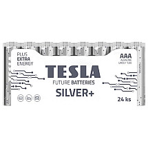 TESLA SILVER+ AAA alkaline battery (LR03, micro-pencil, foil) 24 pcs