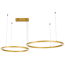 IMMAX NEO FINO NEW SMART pendant light 2 circles, 60+80cm, 93W gold, Zigbee 3.0, TUYA