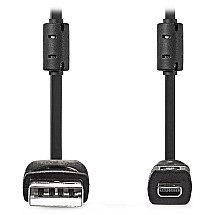 NEDIS USB 2.0 cable/ USB-A plug - UC-E6 8-Pins plug/ for Panasonic, Fujitsu, Kodak camera/ black/ bulk/ 2m