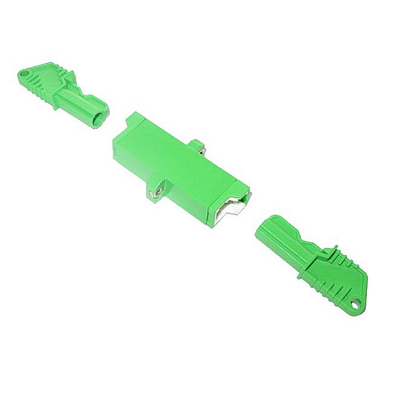 E2000-E2000 simplex adapter SM, APC, green, for optical cabinets