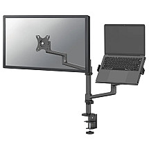 Neomounts DS20-425BL2/Display and laptop holder/table/17-27"; 11.6-17.3"/clamp+through/VESA 100X100/carrying 8+5kg/black