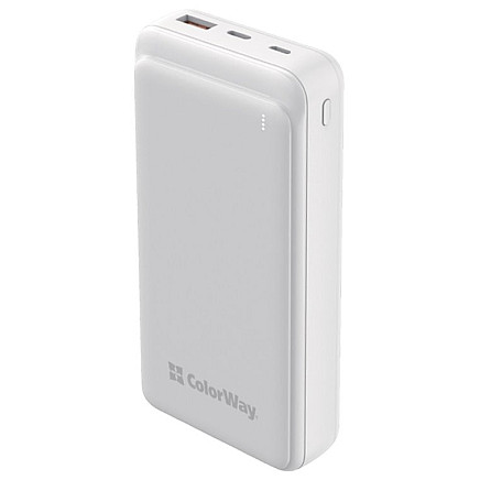 Colorway Powerbank/ 20 000mAh/ USB QC3.0/ USB-C POWER DELIVERY 20W/ Micro-USB/ White