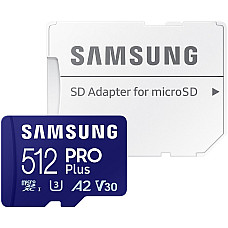  Flash memory, micro SDXC 512GB PRO Plus SD adapter, class 10