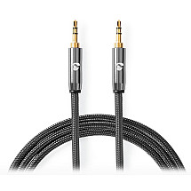 Nedis Profigold Stereo Audio Cable/ 3.5 mm Jack plug - 3.5 mm jack plug/ cotton/ gray/ box/ 2m