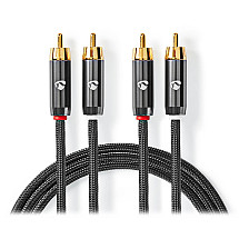 Nedis Profigold Stereo Audio Cable/ 2x RCA plug - 2x RCA plug/ Bvlna/ Gray/ Box/ 2M