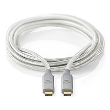 NEDIS PROFIGOLD USB-C/ USB 3.2 GEN 2x2 cable/ USB-PR plug-USB-C SUBLES/ NYLON/ SILVER/ BOX/ 1M