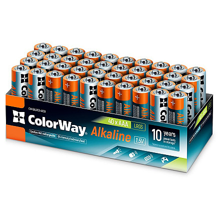 Colorway alkaline battery AAA/ 1.5V/ 40 pcs in a package